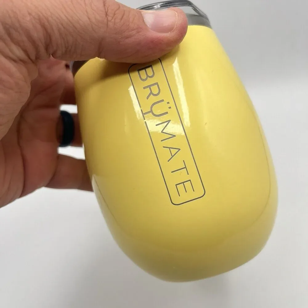 BRUMATE UNCORK'D INSULATED WINE TUMBLER 14OZ WITH LEAKPROOF LID Yellow